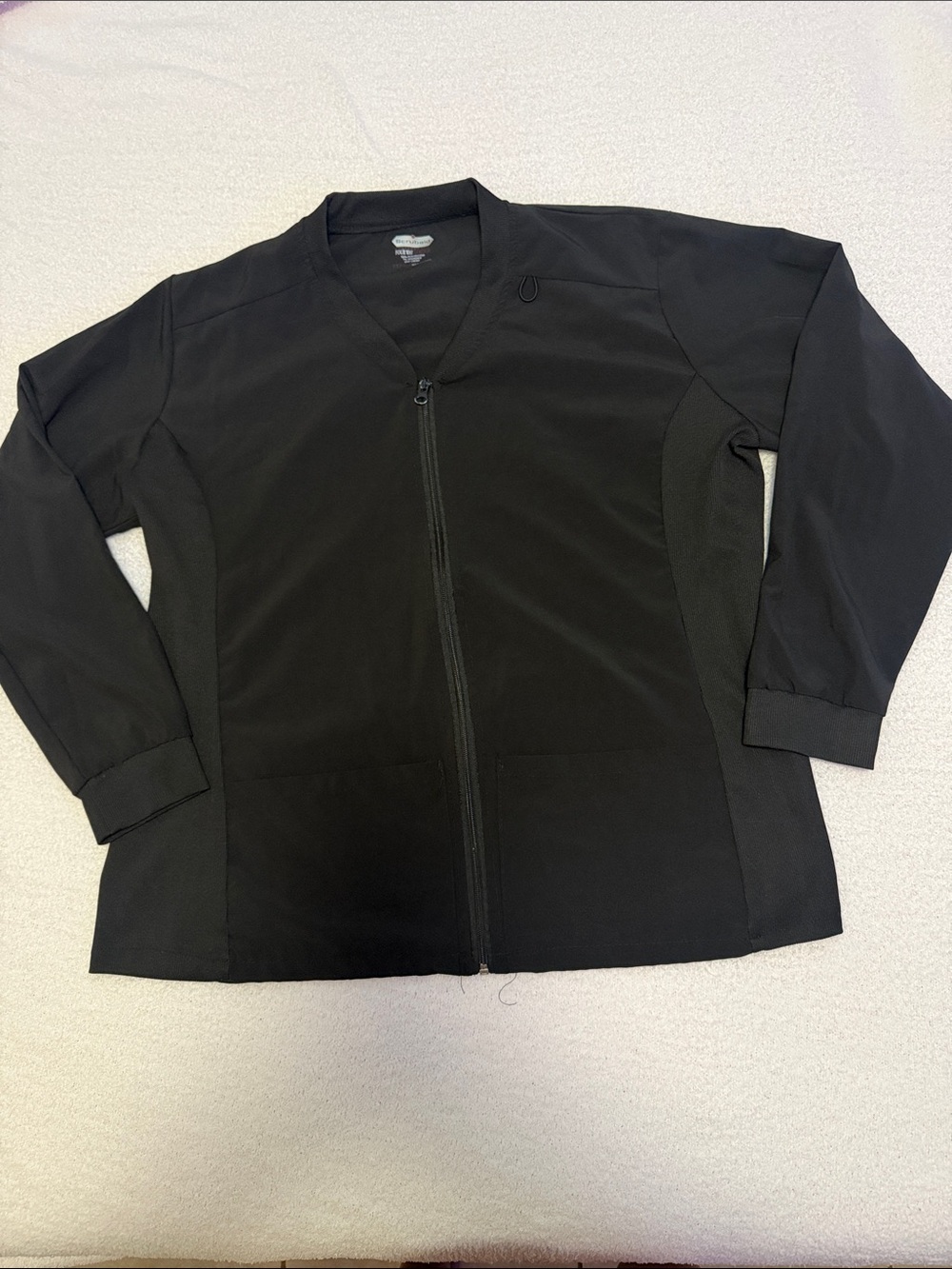 Women's Black Zip-Up Scrub Nurse Jacket